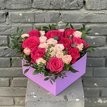 Цветочная композиция из Розы в коробке #REPLACE_PRED# Плотниково