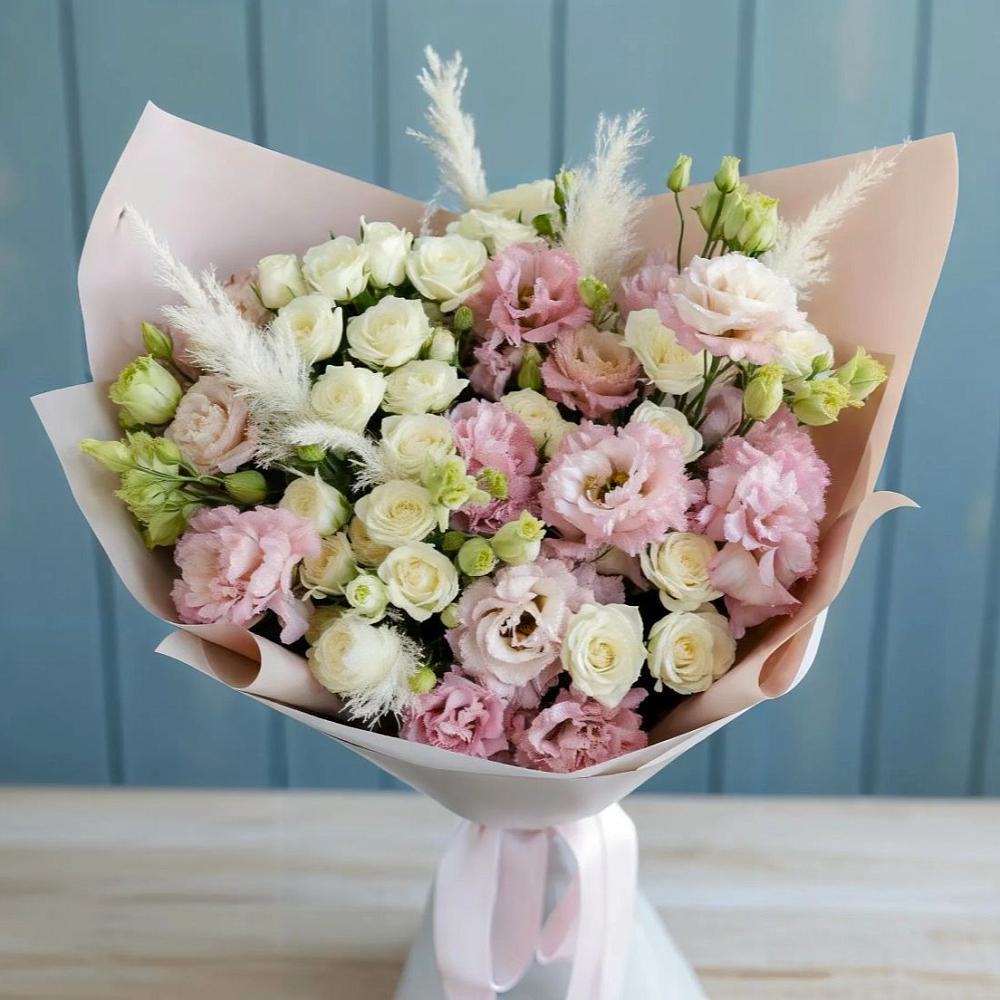 Букет цветов из: Альстромерии и Розы в Плотниково