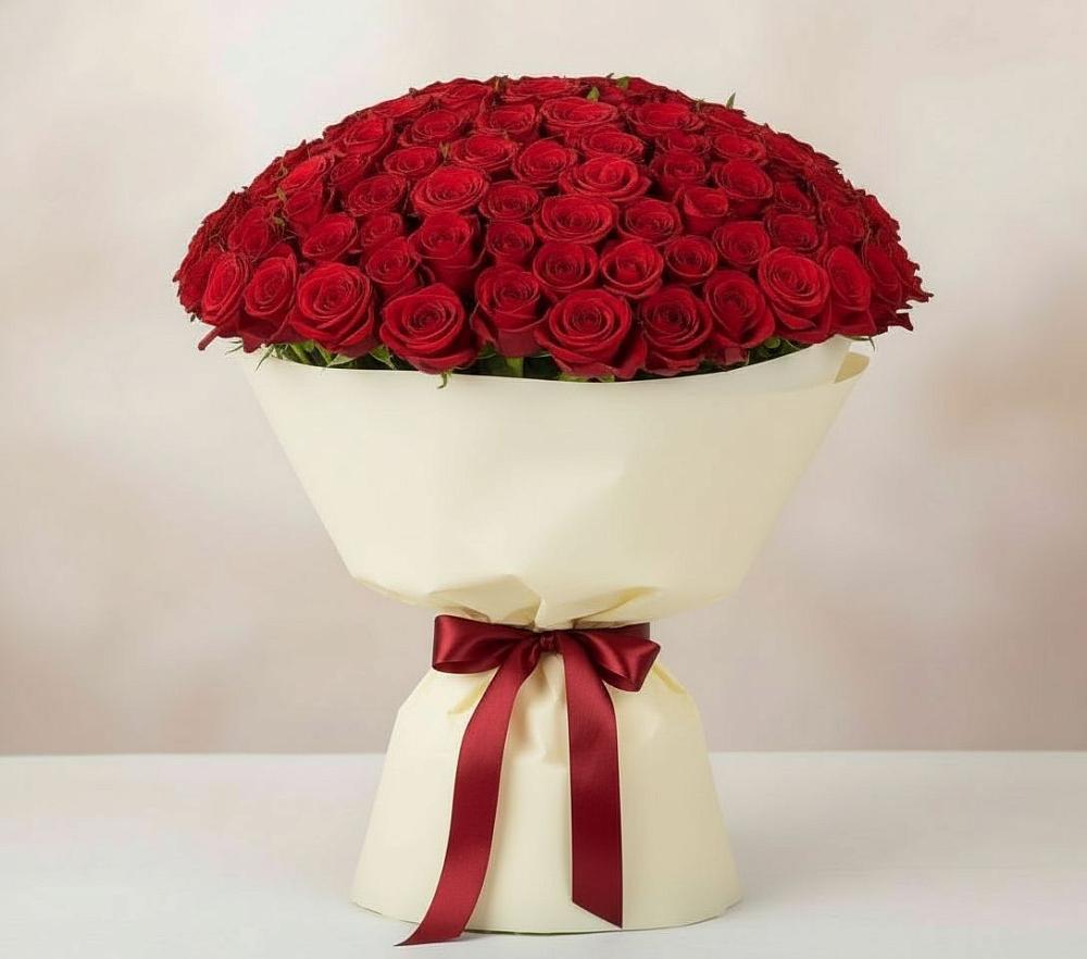 Букет 101 Красная роза Милано в Плотниково
