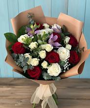 Букет цветов из:  Розы и Альстромерии в Плотниково