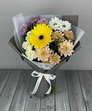 Букет цветов из:  Розы, Герберы и Хризантемы #REPLACE_PRED# Плотниково