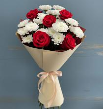 Букет цветов из:  Розы и Хризантемы в Плотниково