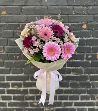 Букет цветов из:  Герберы и Хризантемы в Плотниково