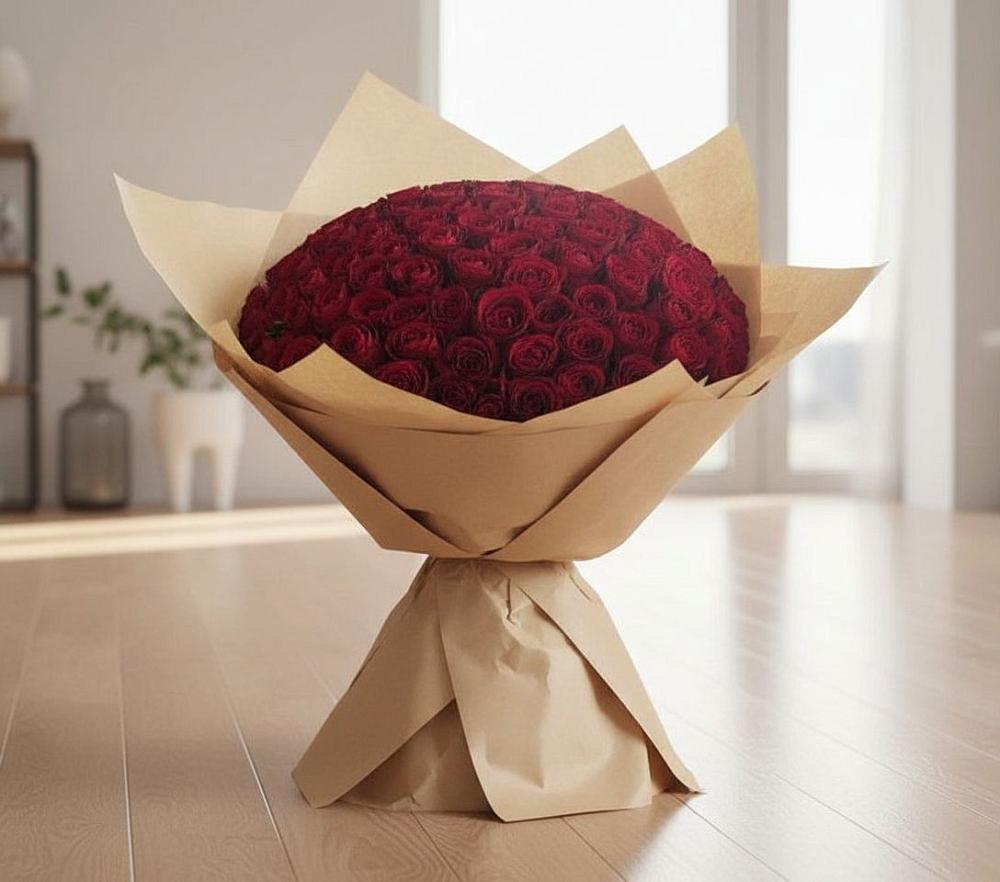 Букет 101 Красная роза в Плотниково