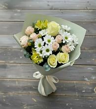 Букет цветов из:  Альстромерии, Розы и Хризантемы #REPLACE_PRED# Плотниково