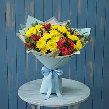 Букет цветов из:  Альстромерии и Хризантемы #REPLACE_PRED# Плотниково